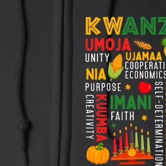 Happy Kwanzaa Seven Principles Of Kwanzaa Full Zip Hoodie