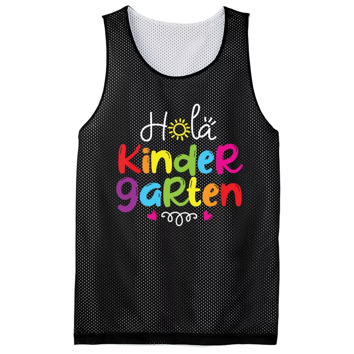 Hola Kindergarten Shirts Spanish Teacher Kids Back To School Mesh Reversible Basketball Jersey Tank