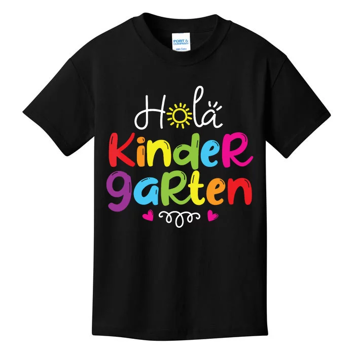 Hola Kindergarten Shirts Spanish Teacher Kids Back To School Kids T-Shirt