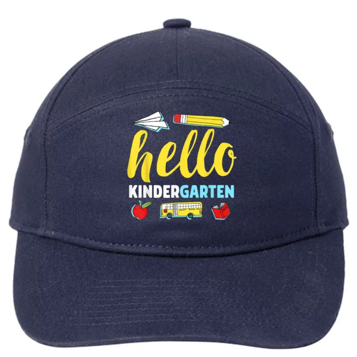 Hello Kindergarten Teacher First Day Back To School 7-Panel Snapback Hat