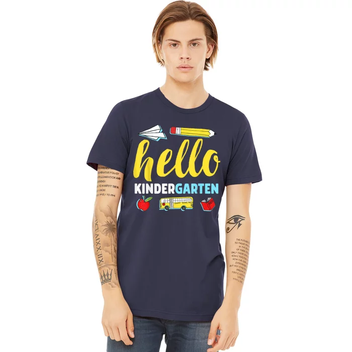 Hello Kindergarten Teacher First Day Back To School Premium T-Shirt