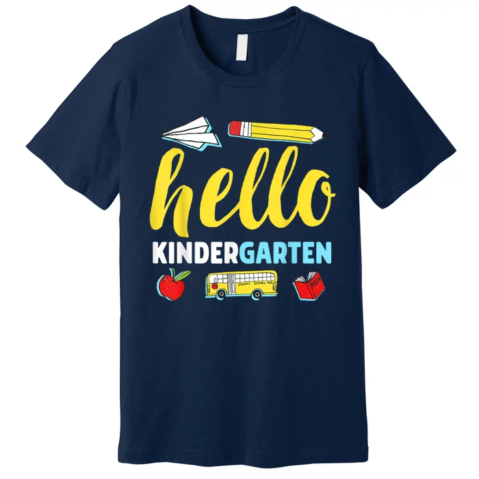 Hello Kindergarten Teacher First Day Back To School Premium T-Shirt