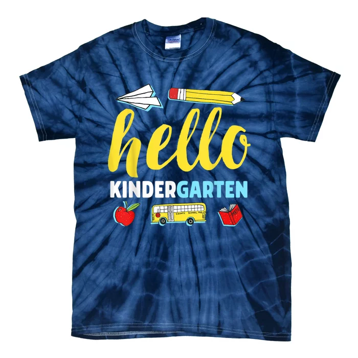 Hello Kindergarten Teacher First Day Back To School Tie-Dye T-Shirt