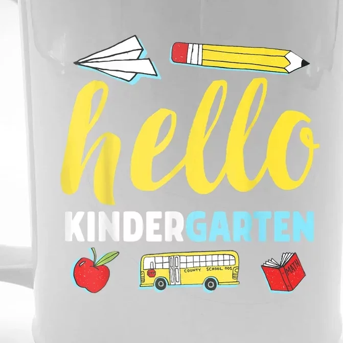 Hello Kindergarten Teacher First Day Back To School Front & Back Beer Stein