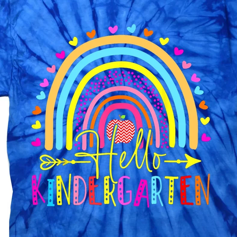 Hello Kindergarten Team Kinder Grade Back To School Rainbow Gift Tie-Dye T-Shirt