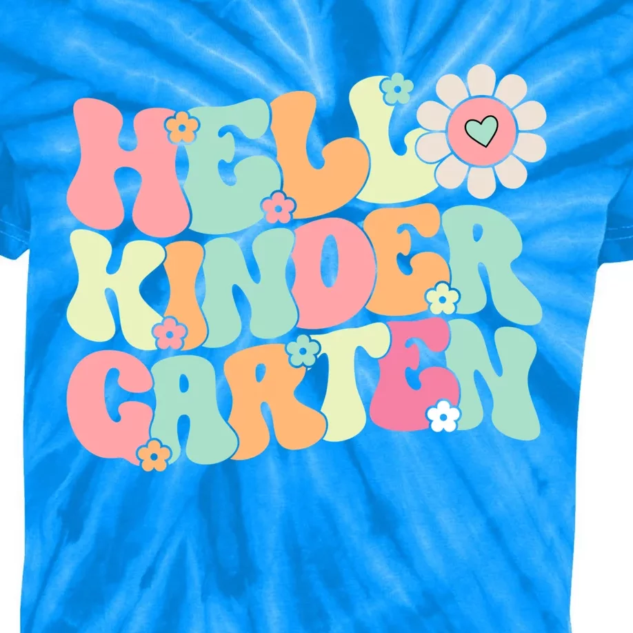 Hello Kindergarten Team Kinder Teacher Back To School Gift Kids Tie-Dye T-Shirt