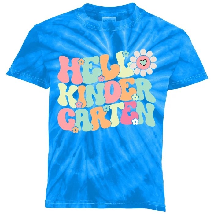 Hello Kindergarten Team Kinder Teacher Back To School Gift Kids Tie-Dye T-Shirt