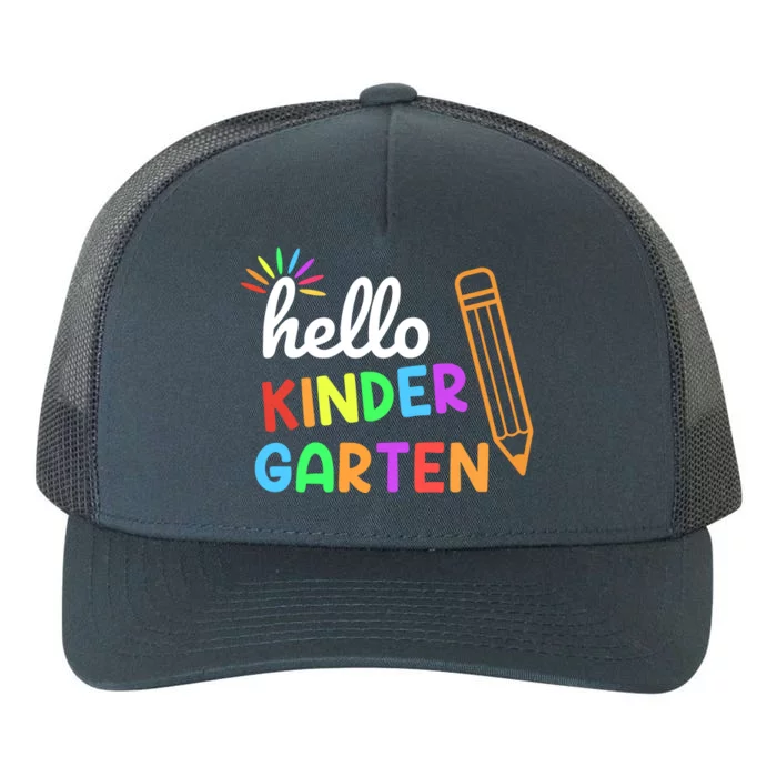 Hello Kindergarten Team Kinder Back To School Teacher Yupoong Adult 5-Panel Trucker Hat