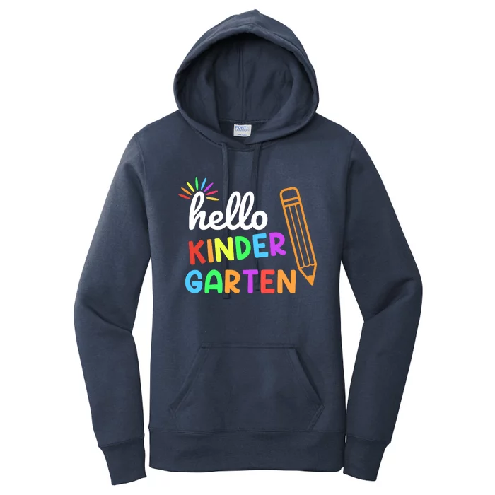 Hello Kindergarten Team Kinder Back To School Teacher Women's Pullover Hoodie