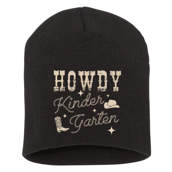 Howdy Kindergarten Teachers Parents Cowgirl Western Short Acrylic Beanie