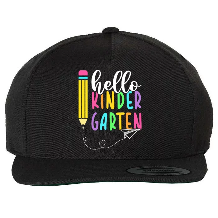 Hello Kindergarten Team Kinder Back To School Teacher Wool Snapback Cap