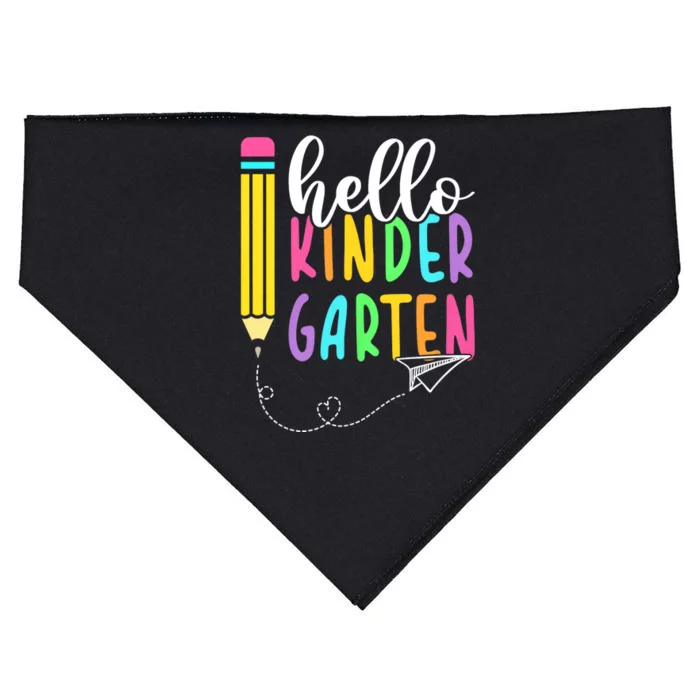 Hello Kindergarten Team Kinder Back To School Teacher USA-Made Doggie Bandana