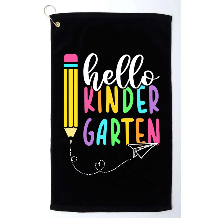 Hello Kindergarten Team Kinder Back To School Teacher Platinum Collection Golf Towel