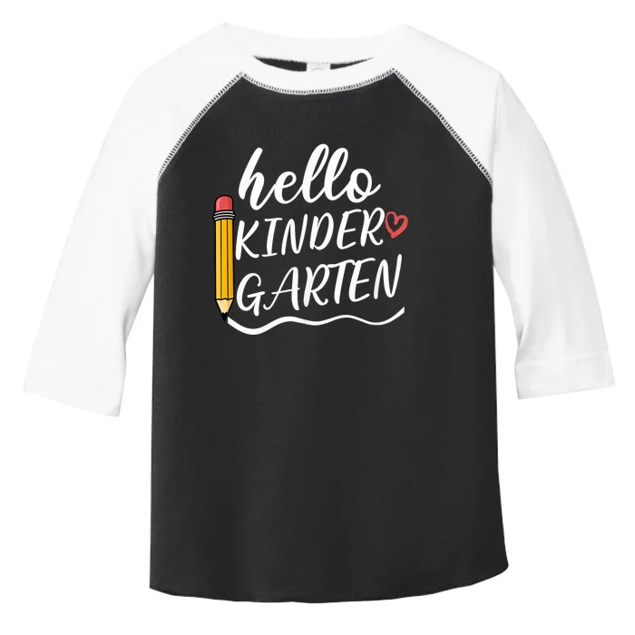 Hello Kindergarten Team Kinder Back To School Teacher Toddler Fine Jersey T-Shirt