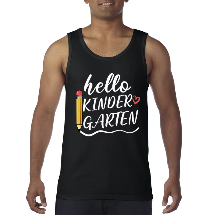 Hello Kindergarten Team Kinder Back To School Teacher Tank Top