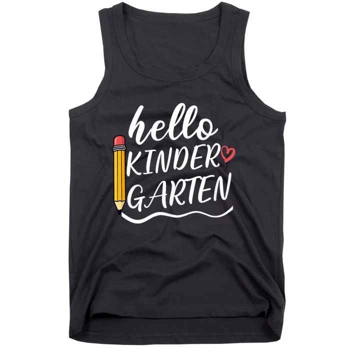 Hello Kindergarten Team Kinder Back To School Teacher Tank Top