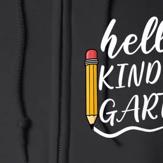 Hello Kindergarten Team Kinder Back To School Teacher Full Zip Hoodie