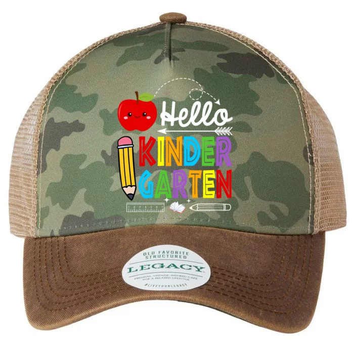 Hello Kindergarten Team Kinder Back To School Teacher Legacy Tie Dye Trucker Hat