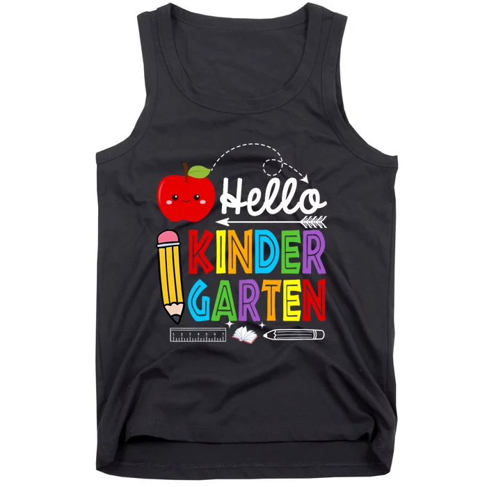 Hello Kindergarten Team Kinder Back To School Teacher Tank Top