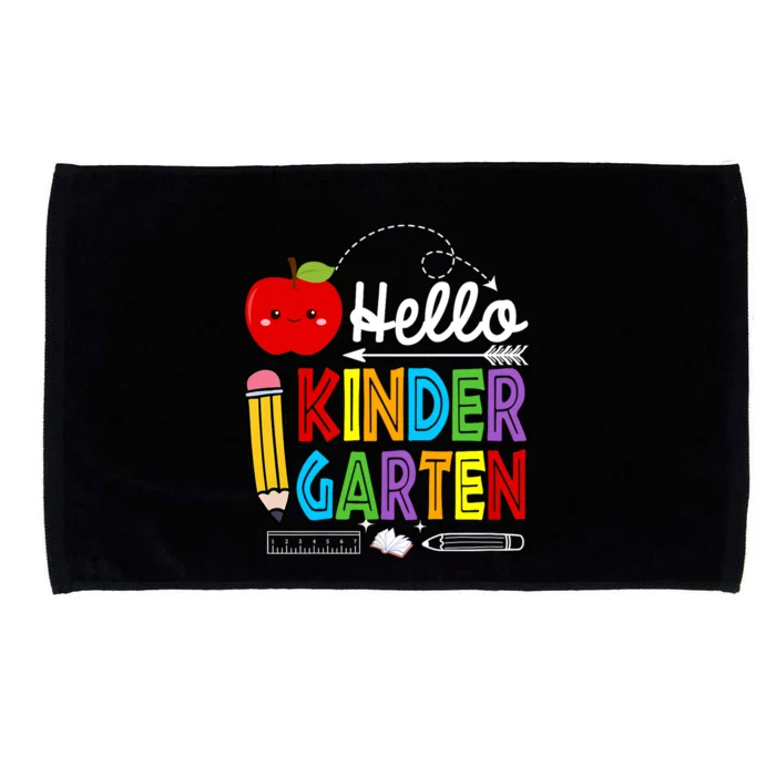 Hello Kindergarten Team Kinder Back To School Teacher Microfiber Hand Towel