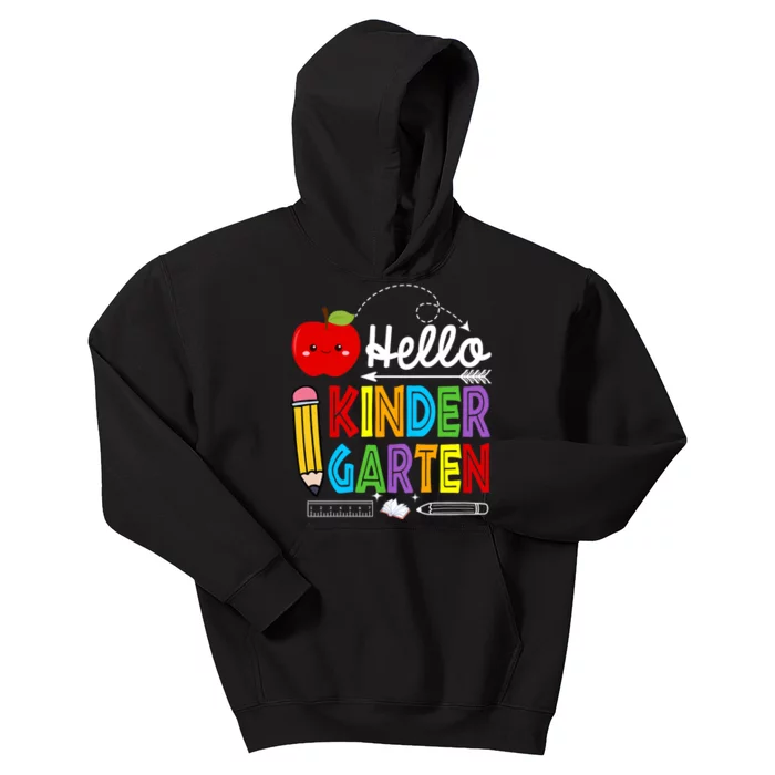 Hello Kindergarten Team Kinder Back To School Teacher Kids Hoodie