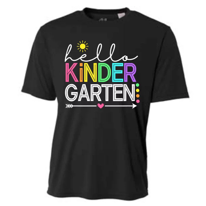 Hello Kindergarten Team Kinder Back To School Teacher Cooling Performance Crew T-Shirt