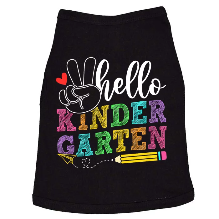 Hello Kindergarten Team Kinder Back To School Teacher Doggie Tank