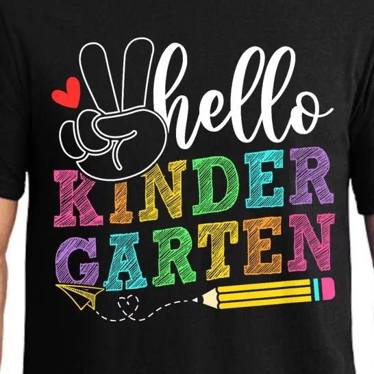 Hello Kindergarten Team Kinder Back To School Teacher Pajama Set