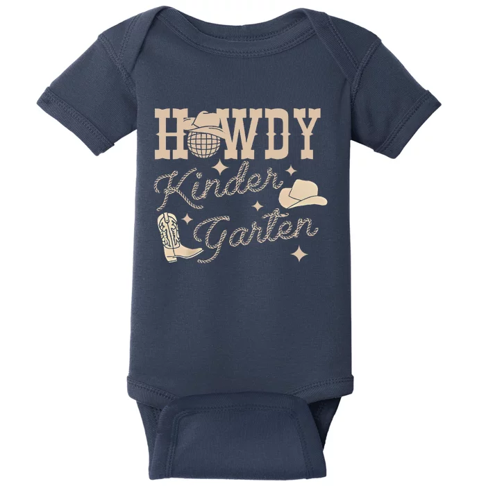 Howdy Kindergarten Teacher Rodeo Country Western Cowgirl Baby Bodysuit