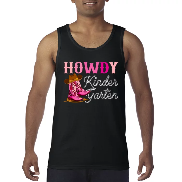 Howdy Kindergarten Teacher Rodeo Country Western Cowgirl Tank Top