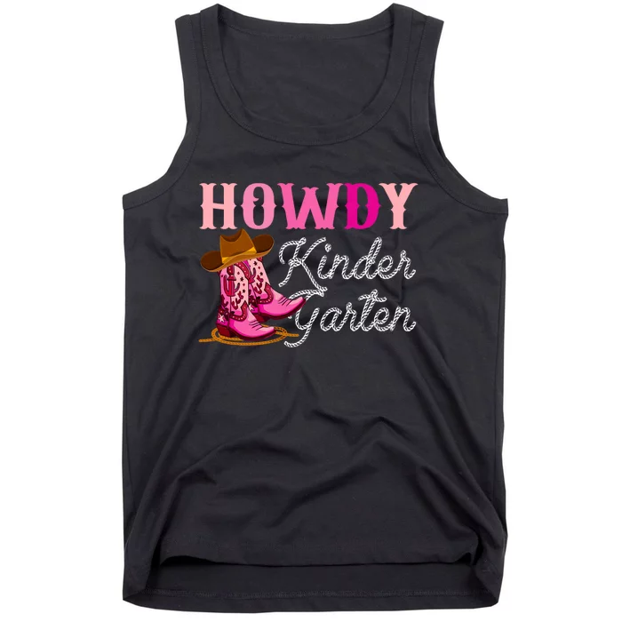 Howdy Kindergarten Teacher Rodeo Country Western Cowgirl Tank Top