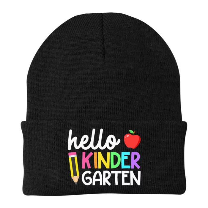 Hello Kindergarten Team Kinder Back to School Teacher Knit Cap Winter Beanie