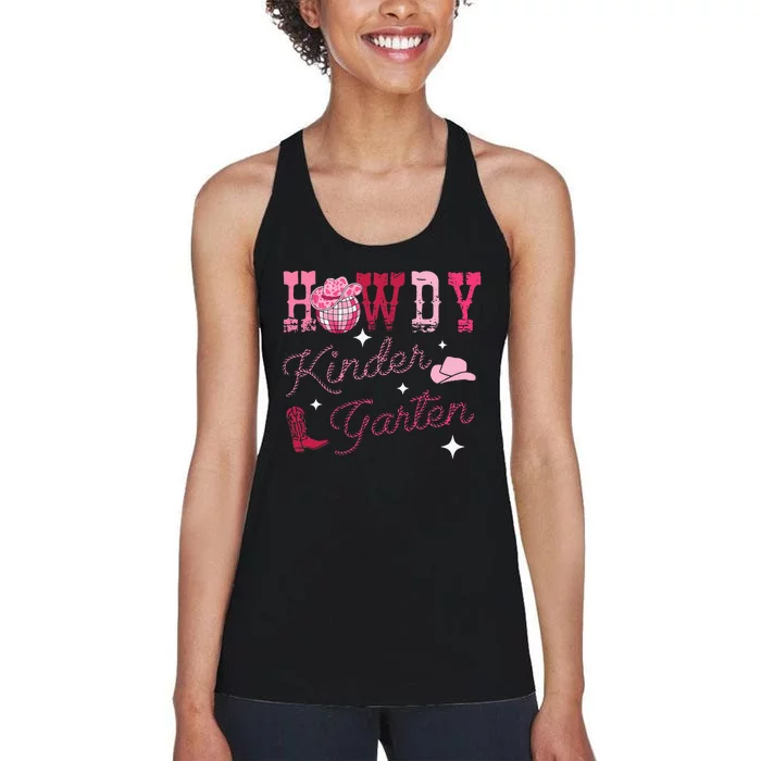 Howdy Kindergarten Teacher Rodeo Country Western Women's Racerback Tank