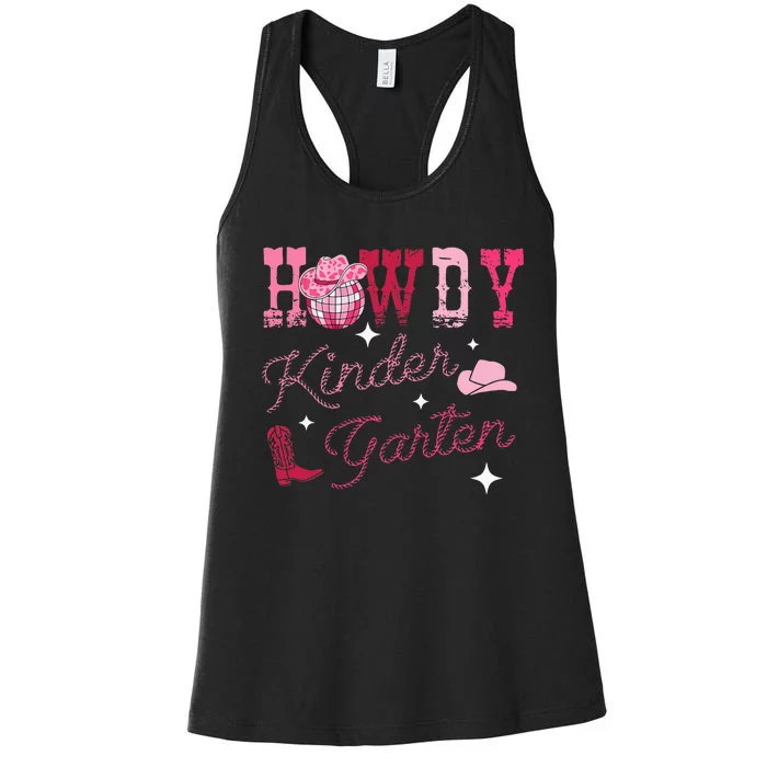 Howdy Kindergarten Teacher Rodeo Country Western Women's Racerback Tank