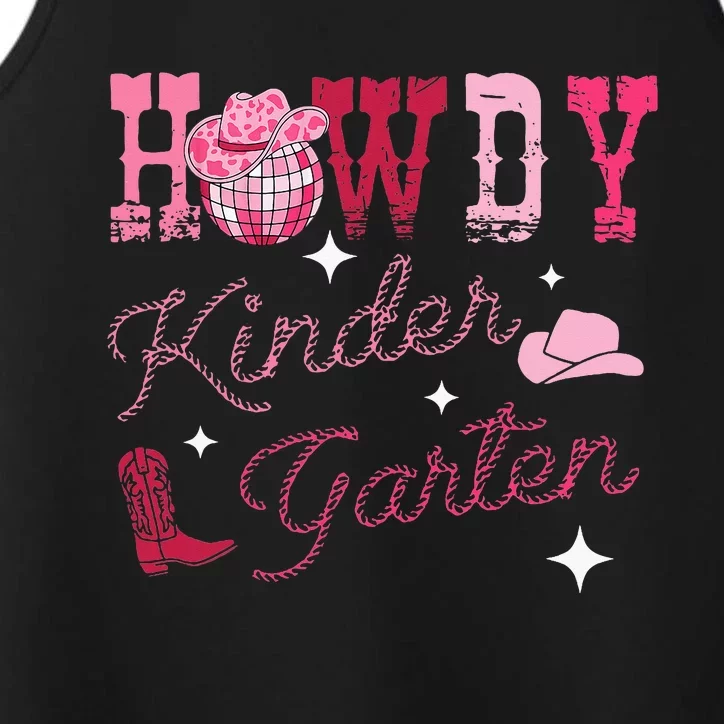 Howdy Kindergarten Teacher Rodeo Country Western Performance Tank