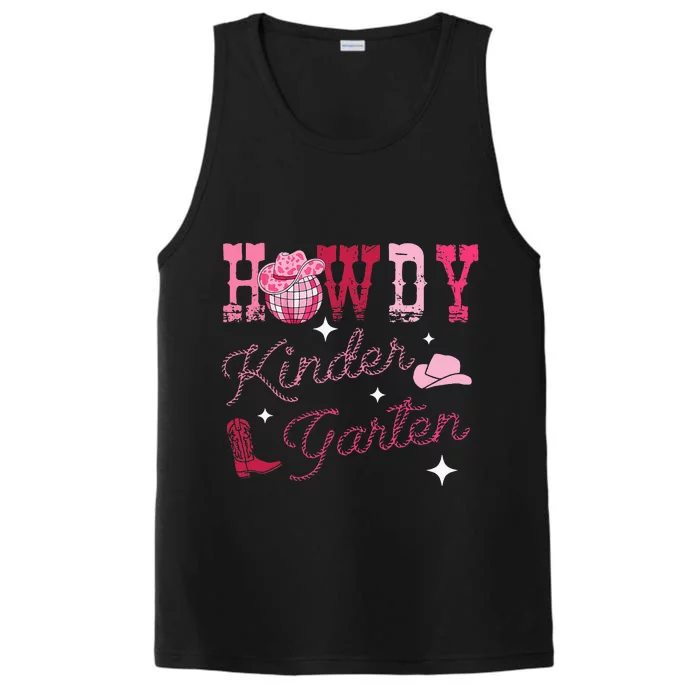 Howdy Kindergarten Teacher Rodeo Country Western Performance Tank