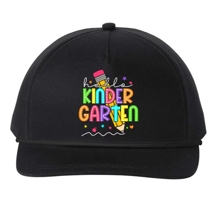 Hello Kindergarten Team Kinder Back To School Teacher Snapback Five-Panel Rope Hat