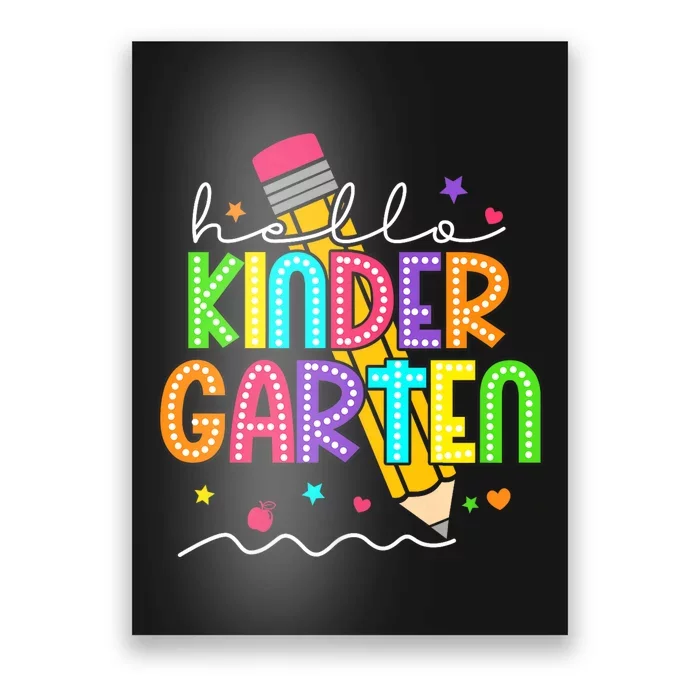 Hello Kindergarten Team Kinder Back To School Teacher Poster