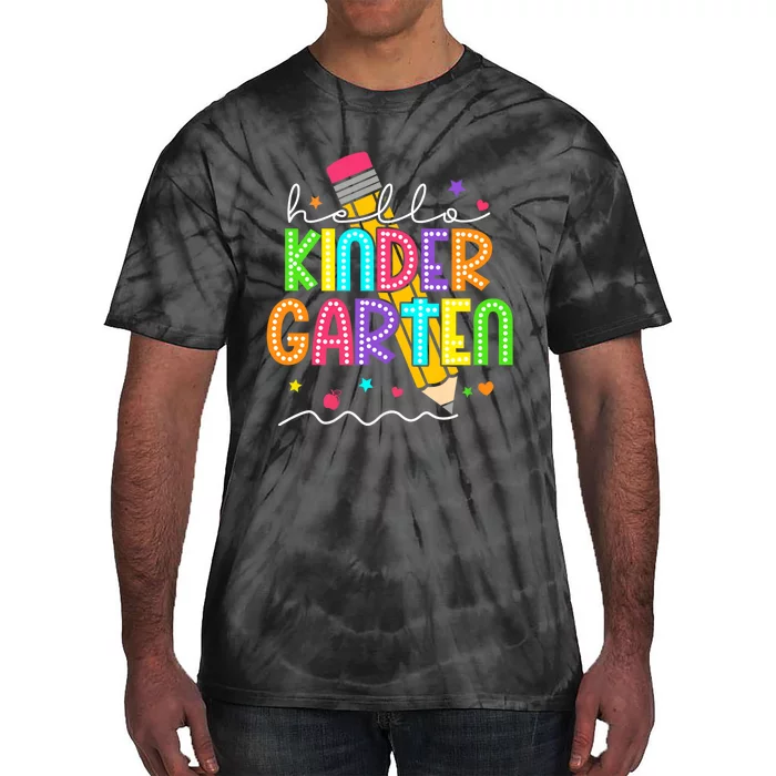 Hello Kindergarten Team Kinder Back To School Teacher Tie-Dye T-Shirt