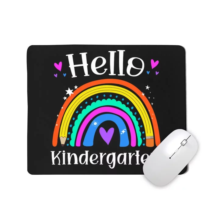 Hello Kindergarten Teacher Rainbow Kinder Back To School Mousepad