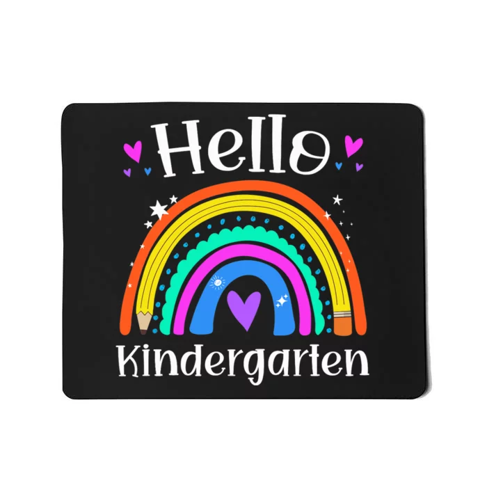 Hello Kindergarten Teacher Rainbow Kinder Back To School Mousepad