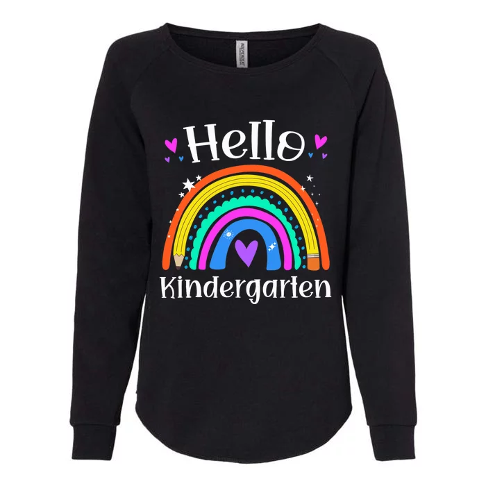 Hello Kindergarten Teacher Rainbow Kinder Back To School Womens California Wash Sweatshirt