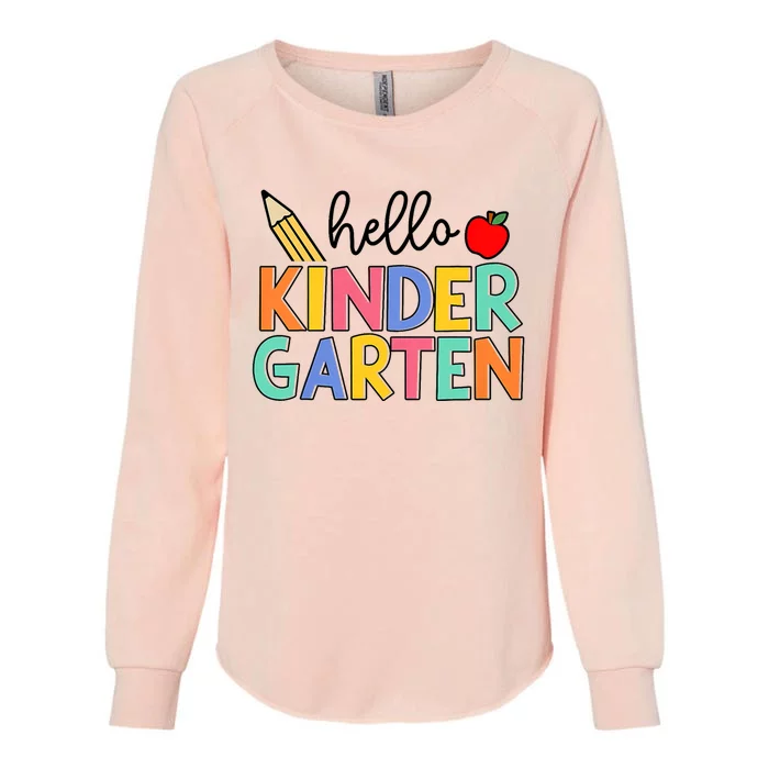 Hello Kindergarten Team Kinder Back To School Teacher Womens California Wash Sweatshirt