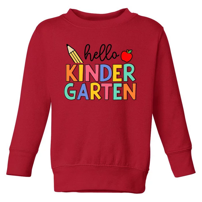 Hello Kindergarten Team Kinder Back To School Teacher Toddler Sweatshirt