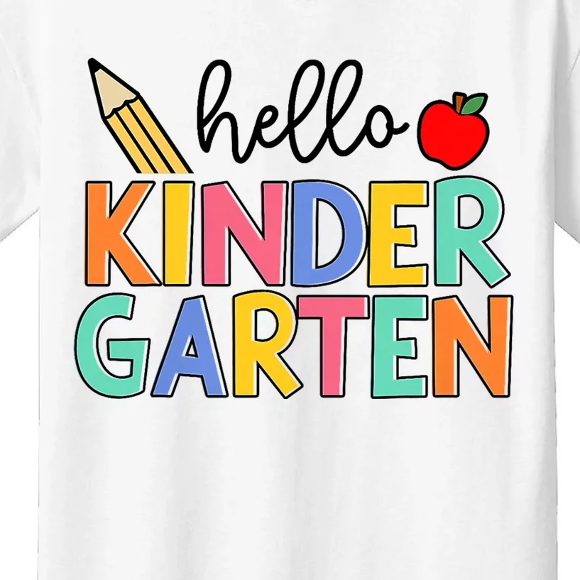 Hello Kindergarten Team Kinder Back To School Teacher Kids T-Shirt