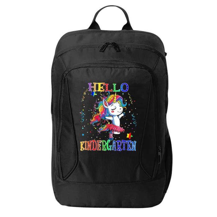 Hello Kindergarten Unicorn Back To School Funny Girl City Backpack