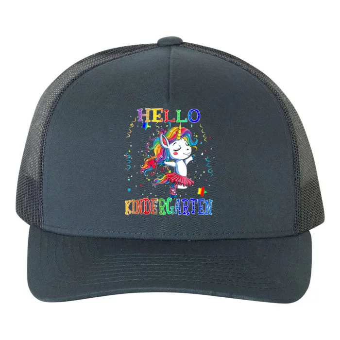 Hello Kindergarten Unicorn Back To School Funny Girl Yupoong Adult 5-Panel Trucker Hat