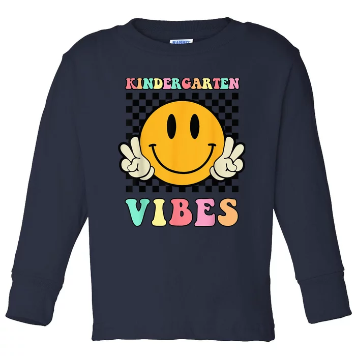 Hippie Kindergarten Vibes Teacher Kid 1st Day Of School Toddler Long Sleeve Shirt