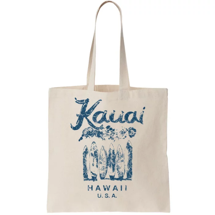 Hawaii Kauai Vintage Hawaiian Surfing Retro Tote Bag