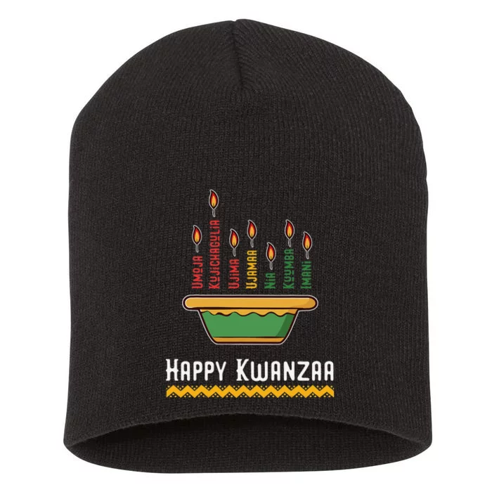 Happy Kwanzaa Kids 7 Principles of Kwanzaa Dec 26 - Jan 1 Short Acrylic Beanie